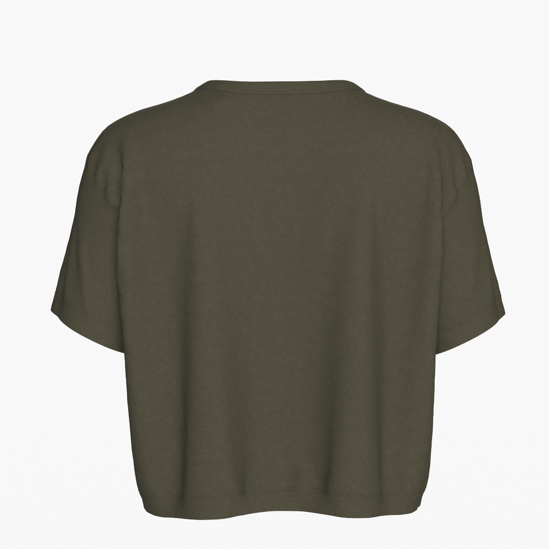 SportsTech kvinde box crop t-shirt ranger green