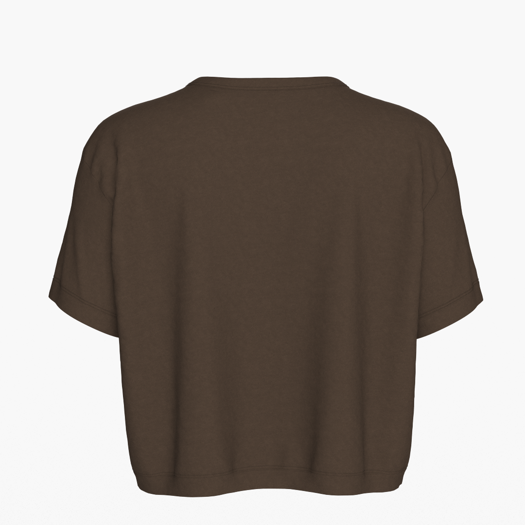 SportsTech kvinde box crop t-shirt mørkebrun