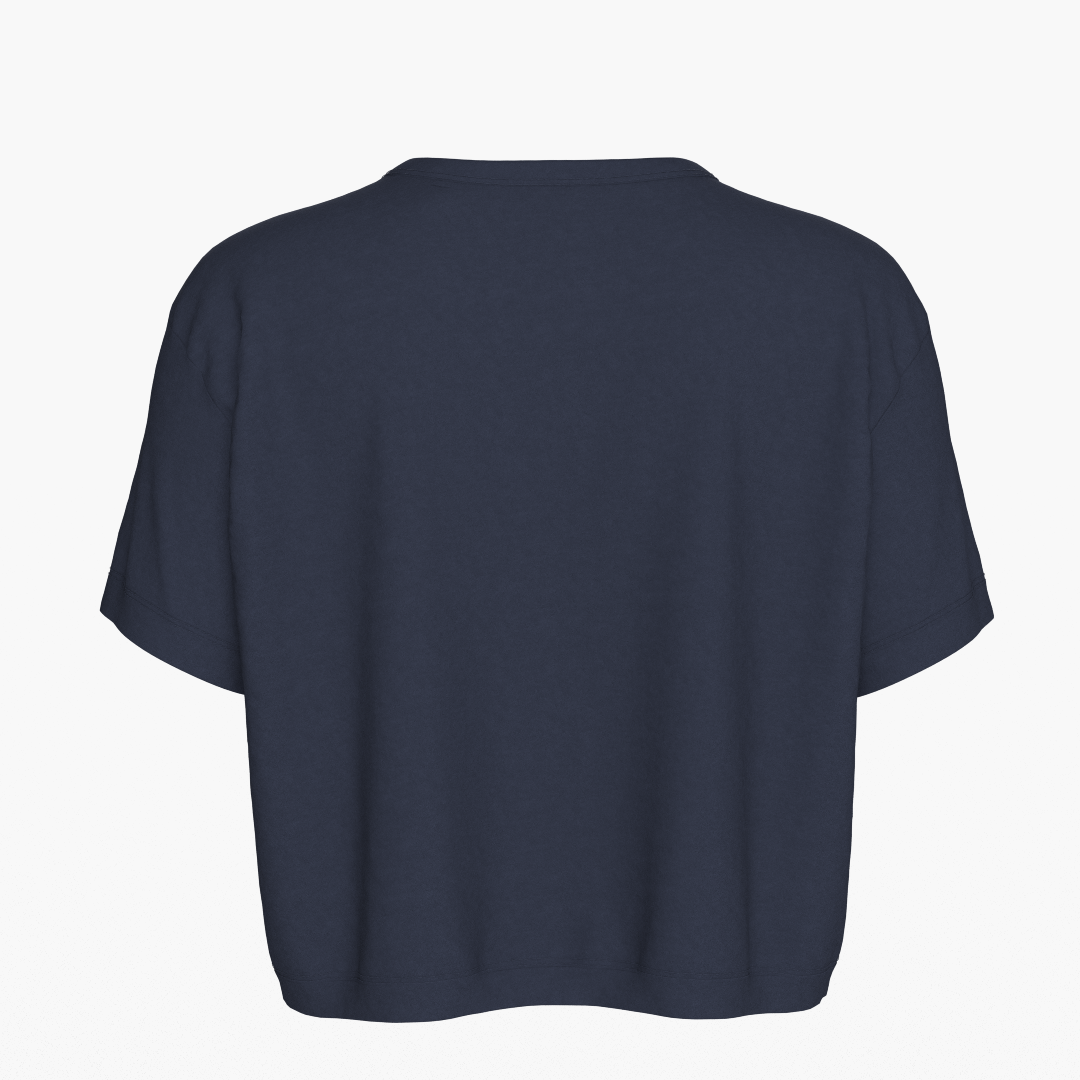 SportsTech kvinde box crop t-shirt navy blå