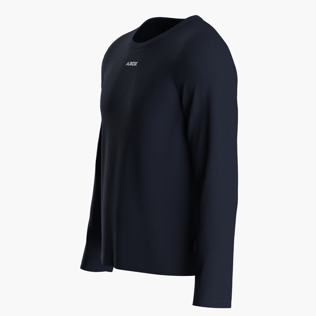 SportsTech herre langærmet navy blå