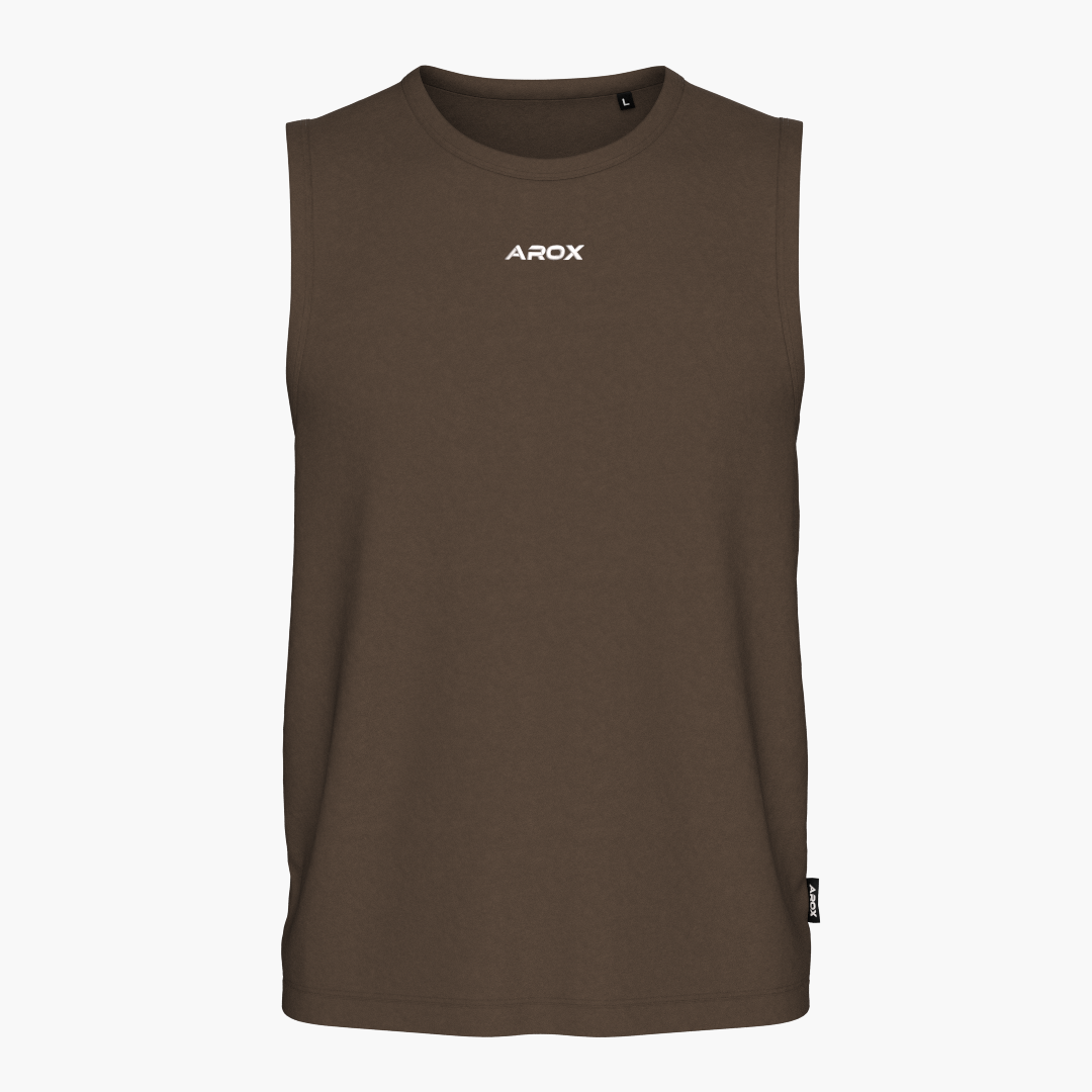 SportsTech herre no sleeve mørkebrun