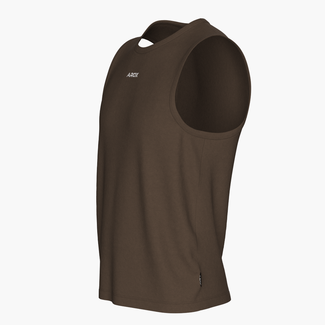 SportsTech herre no sleeve mørkebrun
