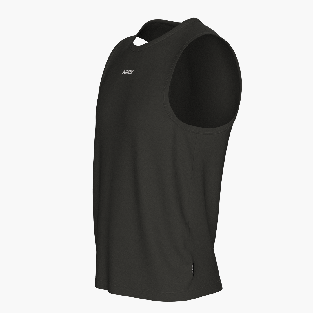 SportsTech herre no sleeve mørkegrå