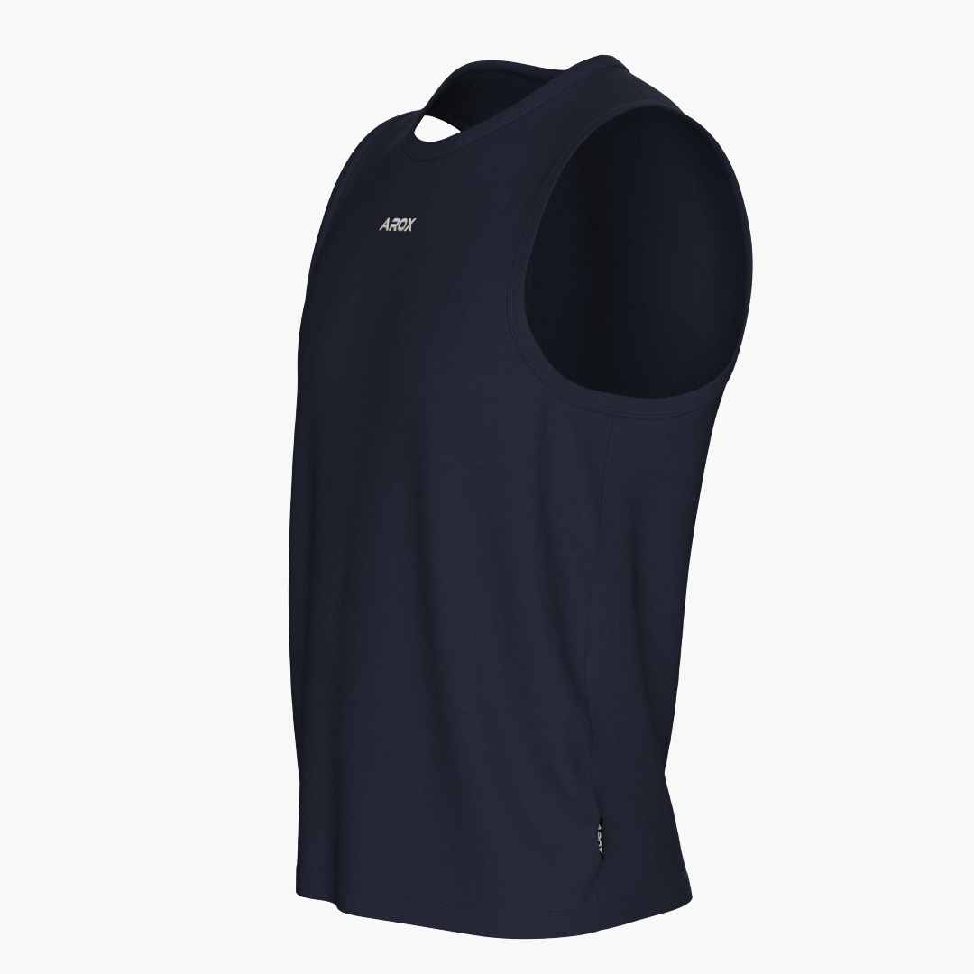SportsTech herre no sleeve navy blå